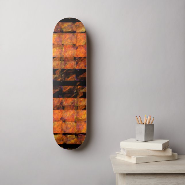 The Wall Abstract Geometric Fire Art Modern Skateboard Deck (Wall Art)