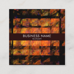 The Wall Abstract Geometric Fire Art Modern Square Business Card
