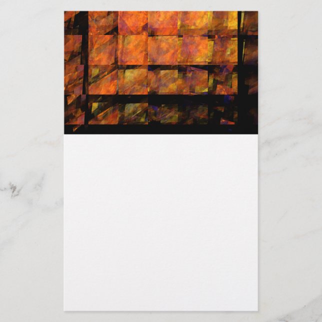 The Wall Abstract Geometric Fire Art Modern Stationery (Front)
