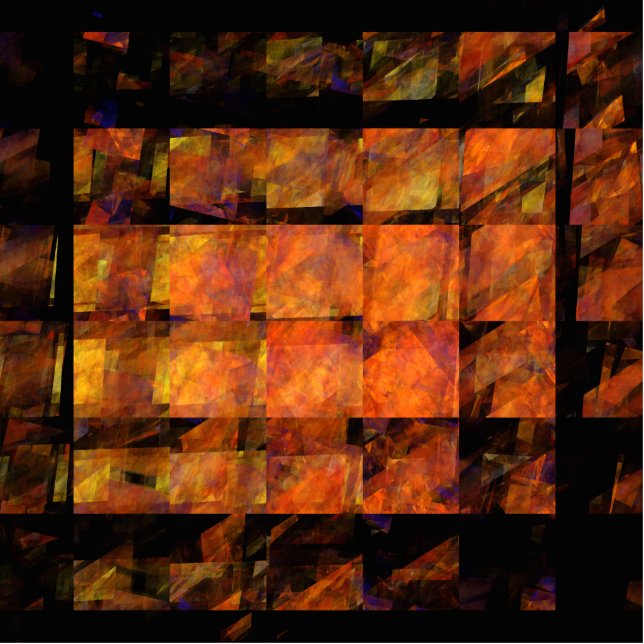 The Wall Abstract Geometric Fire Art Modern Statuette (Front)