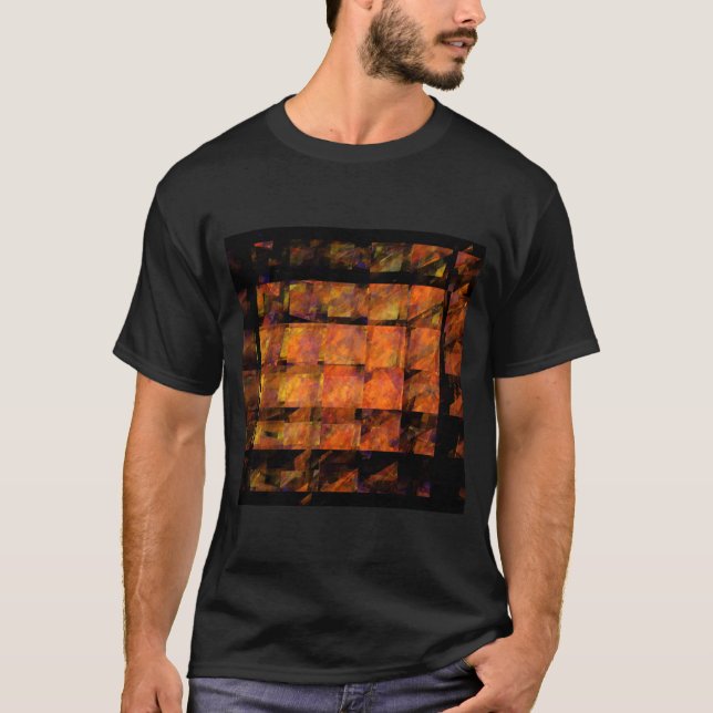 The Wall Abstract Geometric Fire Art Modern T-Shirt (Front)
