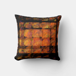 The Wall Abstract Geometric Fire Art Modern Throw Pillow