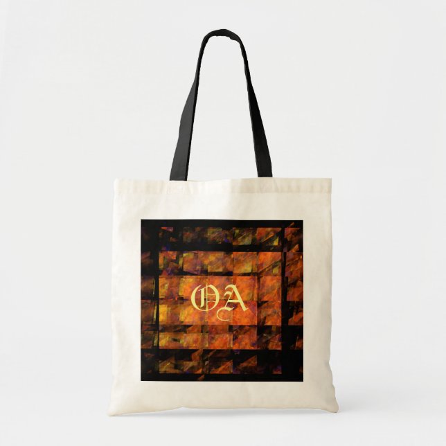 The Wall Abstract Geometric Fire Art Modern Tote Bag (Front)