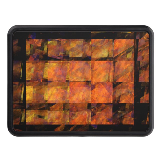 The Wall Abstract Geometric Fire Art Modern Tow Hitch Cover (Front)