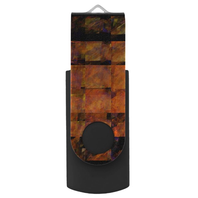 The Wall Abstract Geometric Fire Art Modern USB Flash Drive (Front Vertical)