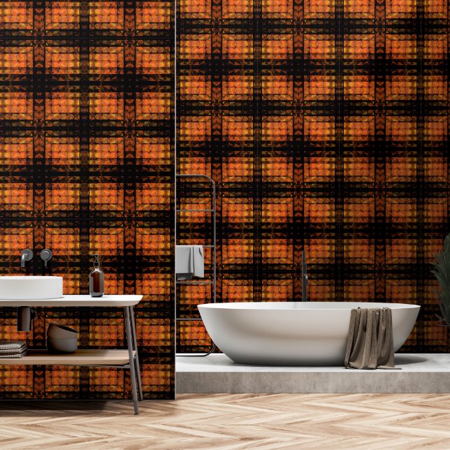 The Wall Abstract Geometric Fire Art Modern Wallpaper (Bathroom)