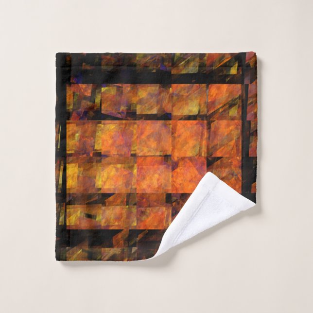The Wall Abstract Geometric Fire Art Modern Wash Cloth (Wash Cloth)