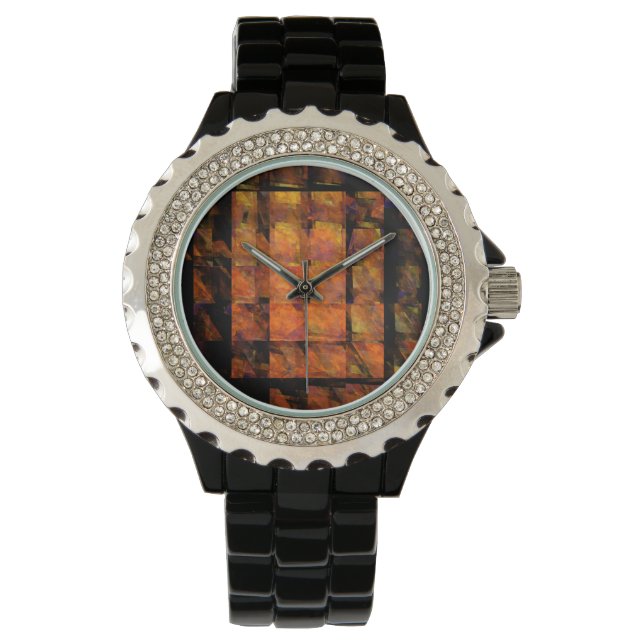 The Wall Abstract Geometric Fire Art Modern Watch (Front)
