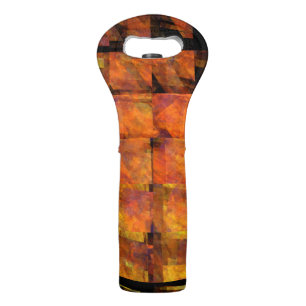 The Wall Abstract Geometric Fire Art Modern Wine Bag