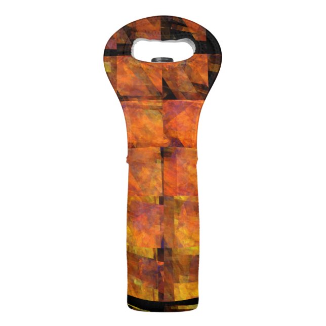 The Wall Abstract Geometric Fire Art Modern Wine Bag (Front)