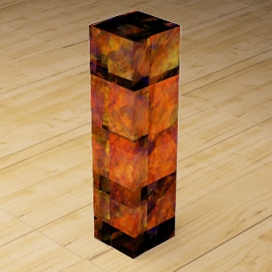 The Wall Abstract Geometric Fire Art Modern Wine Gift Box