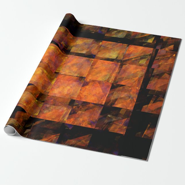 The Wall Abstract Geometric Fire Art Modern Wrapping Paper (Unrolled)