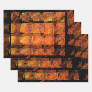 The Wall Abstract Geometric Fire Art Modern Wrapping Paper Sheets