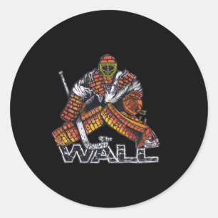 THE WALL Hockey Goalie Graphic Design Classic Round Sticker