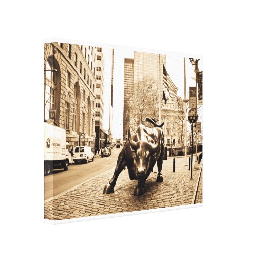 "The Wall Street Bull" Canvas Print Zazzle