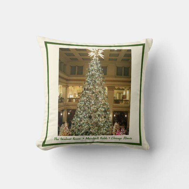 The Walnut Room, Chicago Christmas  Throw Pillow (Front)
