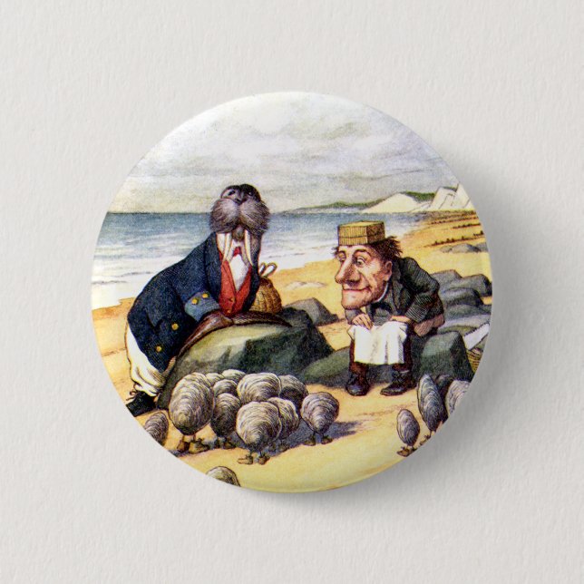 THE WALRUS AND THE CARPENTER IN WONDERLAND PINBACK BUTTON (Front)