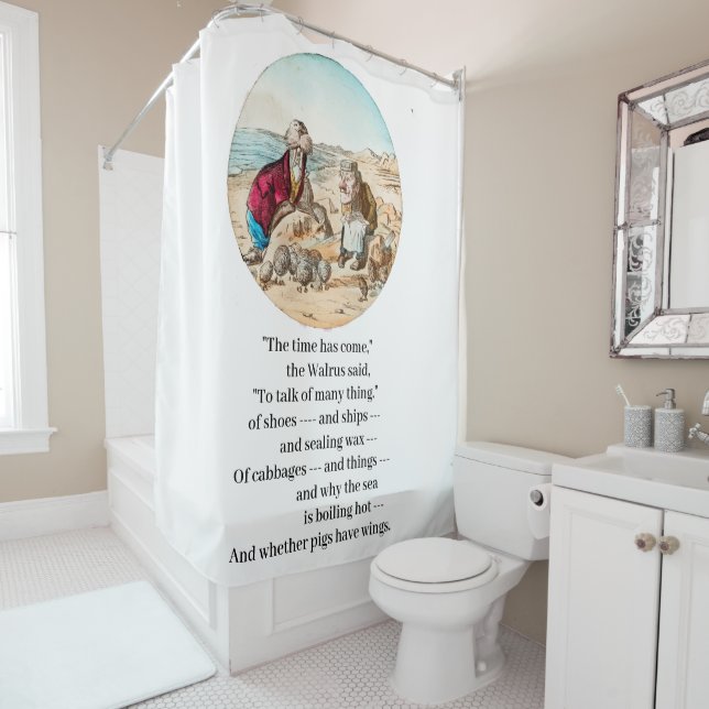 The Walrus said to the Carpenter  Shower Curtain (In Situ)
