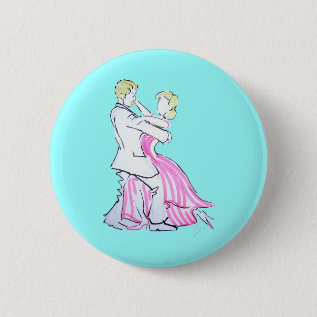 The Waltz Dancers Graphic design Pinback Button (Front)