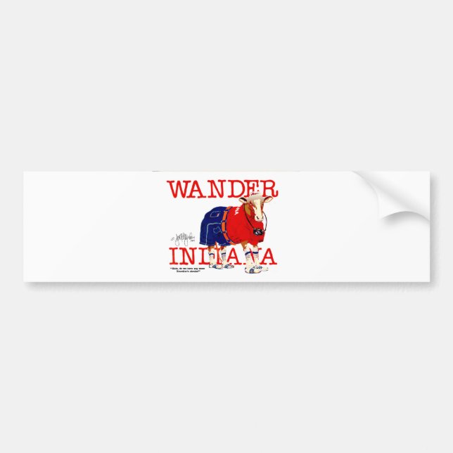 The Wander Indiana Cow Bumper Sticker (Front)