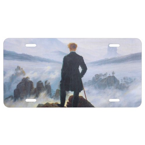 The Wanderer Above Sea Fog Caspar David Friedrich License Plate