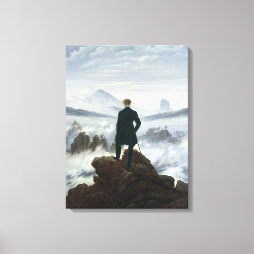 The Wanderer above the Sea of Fog 1818 Canvas Print