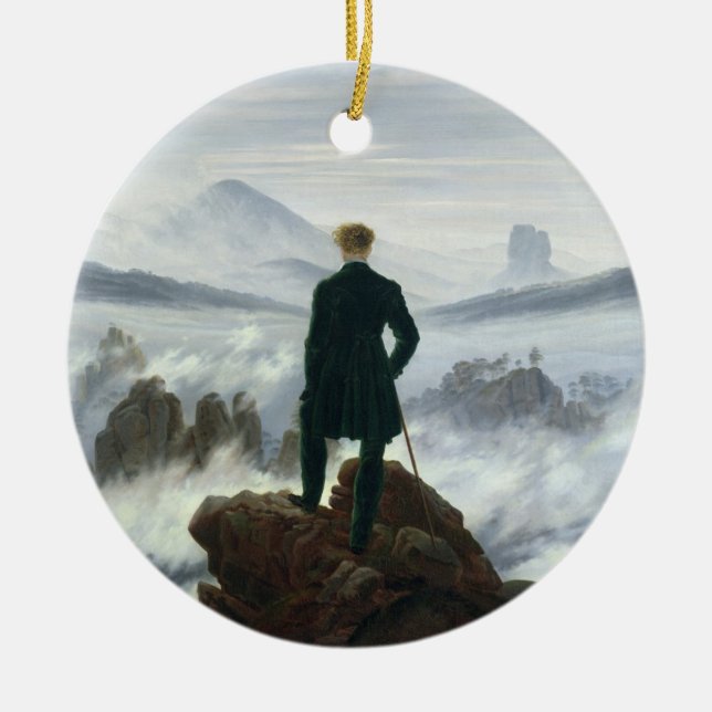 The Wanderer above the Sea of Fog, 1818 Ceramic Ornament (Front)