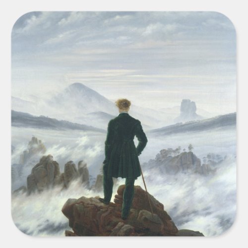 The Wanderer above the Sea of Fog 1818 Square Sticker