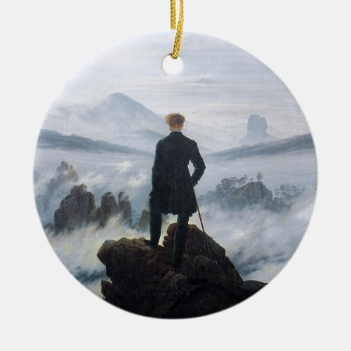 The wanderer above the sea of fog by Caspar David Ceramic Ornament