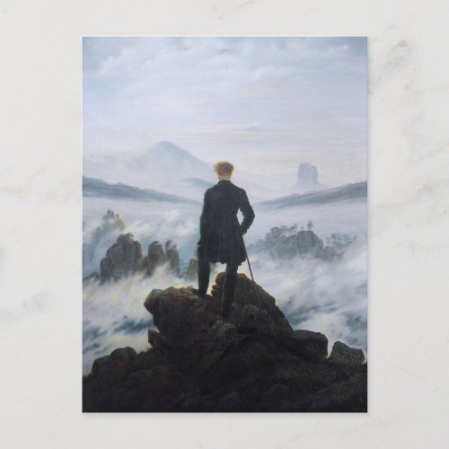 The wanderer above the sea of fog by Caspar David Postcard
