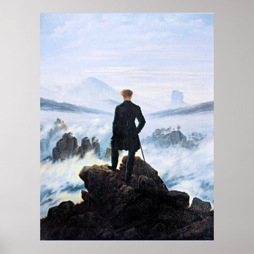 The Wanderer Above the Sea of Fog fine art Poster