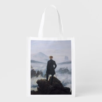 The Wanderer Above The Sea Of Fog Reusable Grocery Bag by masterpiece_museum at Zazzle