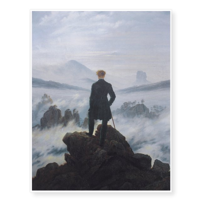 The wanderer above the sea of fog temporary tattoos (Front)