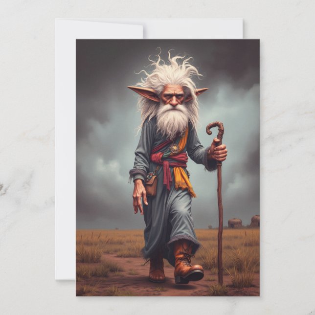 The Wandering Elf Wizard Invitation (Front)