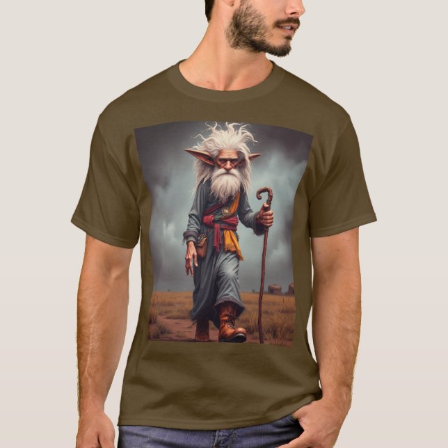 The Wandering Elf Wizard T-Shirt (Front)