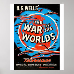 The War of the Worlds 1953 Vintage Movie Poster Ha