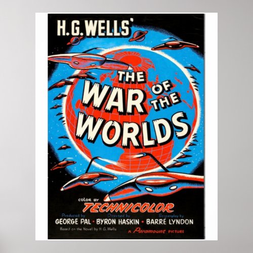 The War of the Worlds 1953 Vintage Movie Poster Ha