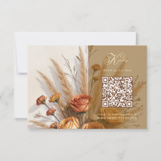The Warmth of Fall Wedding QR code RSVP Card
