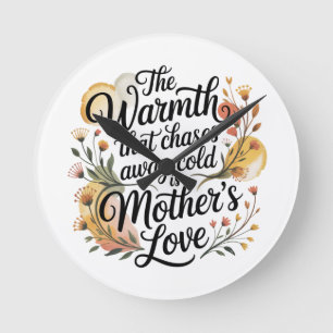 The Warmth That Chases Away Cold Is Mother's Love Round Clock