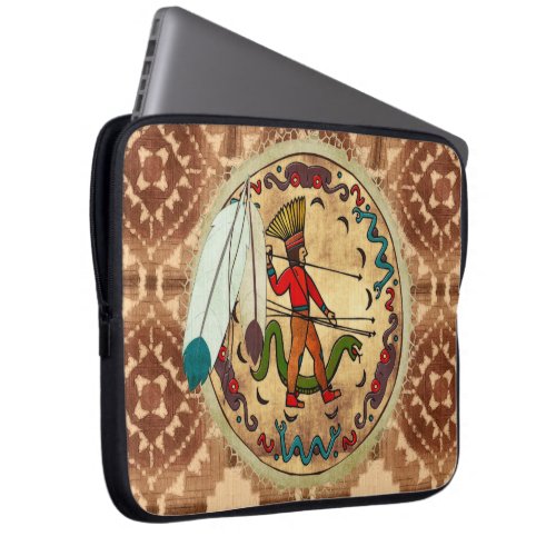 The Warrior Native American Folk Art Laptop Sleeve