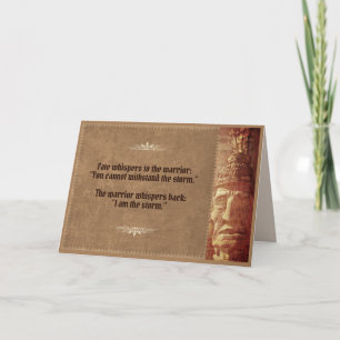 The Warrior whispers "I am the Storm"  Card