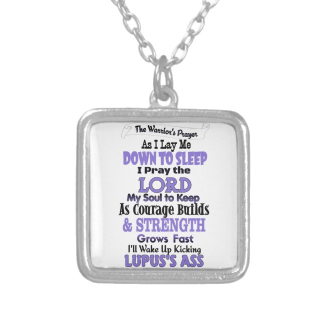 The Warrior's Prayer  Lupus Silver Plated Necklace (Front)
