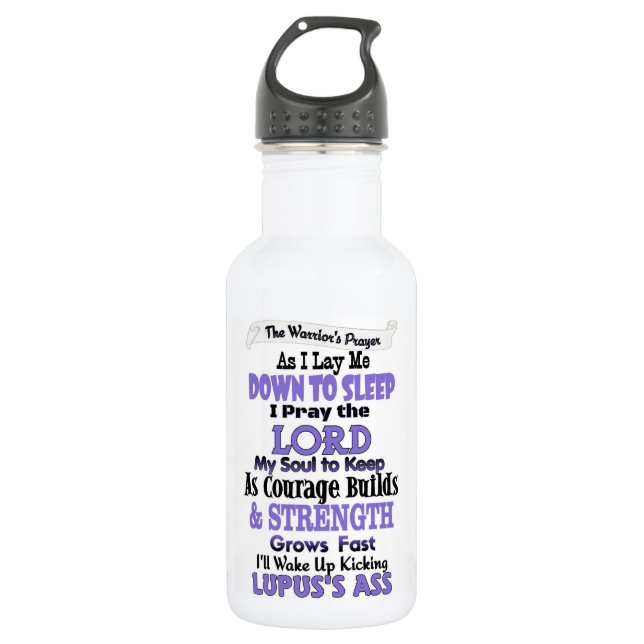 The Warrior's Prayer Lupus Stainless Steel Water Bottle (Front)