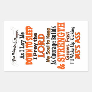 The Warrior's Prayer MS Rectangular Sticker