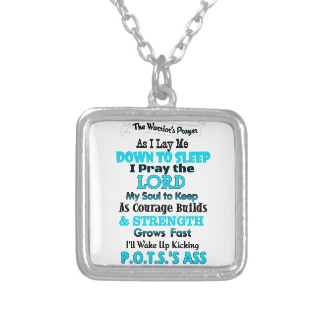 The Warrior's Prayer   P.O.T.S. Silver Plated Necklace (Front)