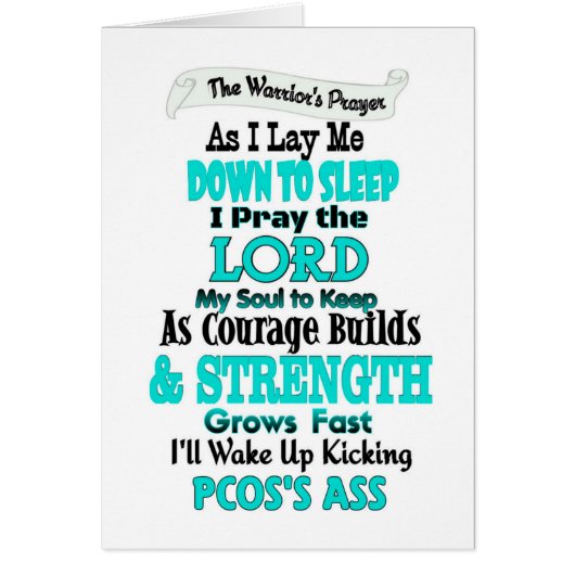 The Warrior's Prayer...PCOS Cards (Front)