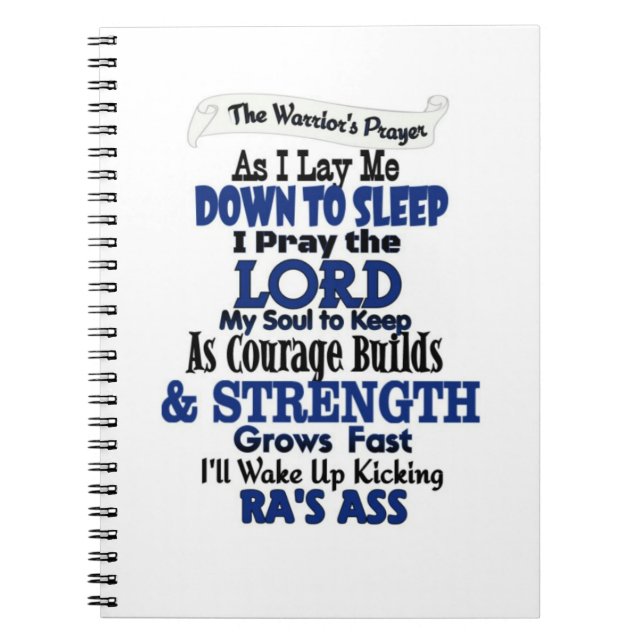 The Warrior's Prayer  RA Notebook (Front)