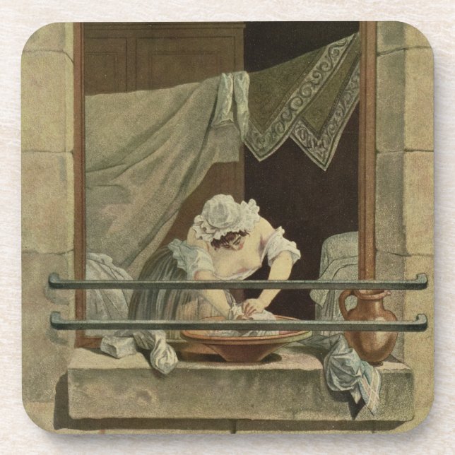 The Washerwoman, engraved by J. Laurent Julien (c1 Drink Coaster (Front)