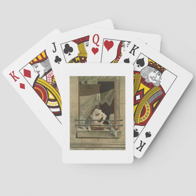 The Washerwoman, engraved by J. Laurent Julien (c1 Poker Cards (Back)