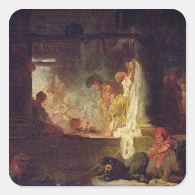 The Washerwomen, c.1759 Square Sticker (Front)